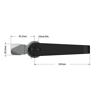 50-020-0 MODULAR SOLUTIONS HANDLE<br>1/4 TURN LOCKING L-HANDLE W/ CAM